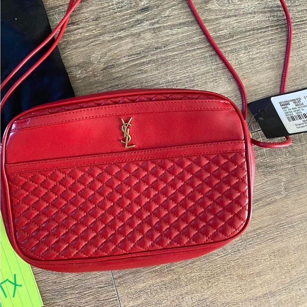 Victoire YSL Monogram Matelasse Camera Bag-   Red.    
brand new